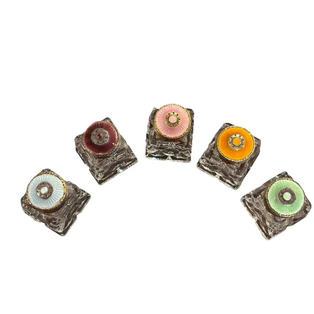 David Andersen Hroar Prydz Norway Sterling Silver Guilloche Enamel Shakers (5)